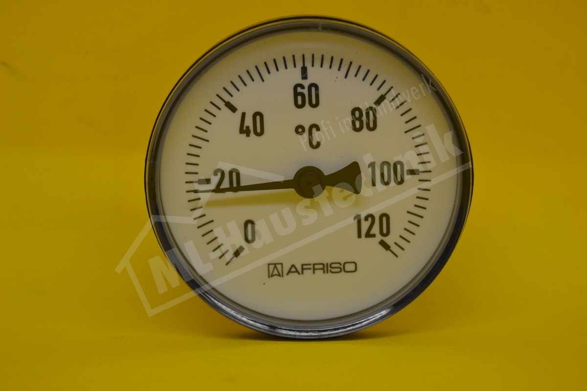 Bimetall-Thermometer 1/2" x  60 mm Gehäuse  80 mm 0-120 Grad