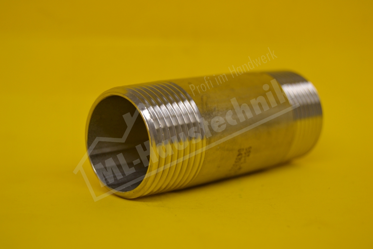 Edelstahl Rohrdoppelnippel Werkstoff 1.4571   1/4" x  60mm