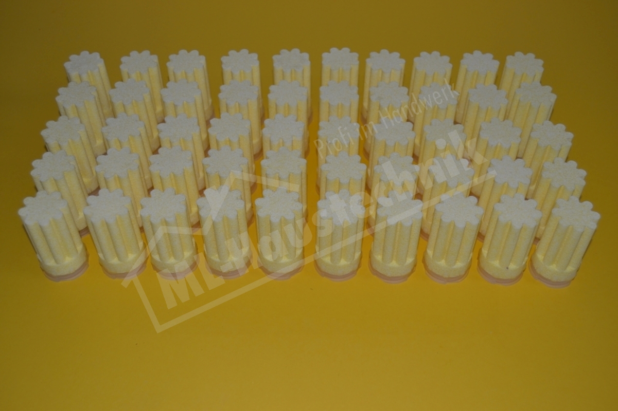 Siku Ölfiltereinsatz 50 µm Sternform 1-3-5-10-50-100 Stück - Heizölfilter Sinterkunststoff 70mm gelb